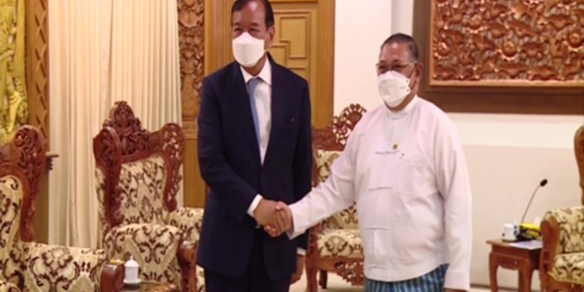 Receiving delegation: Union Minister receives special envoy | Myanmar ...