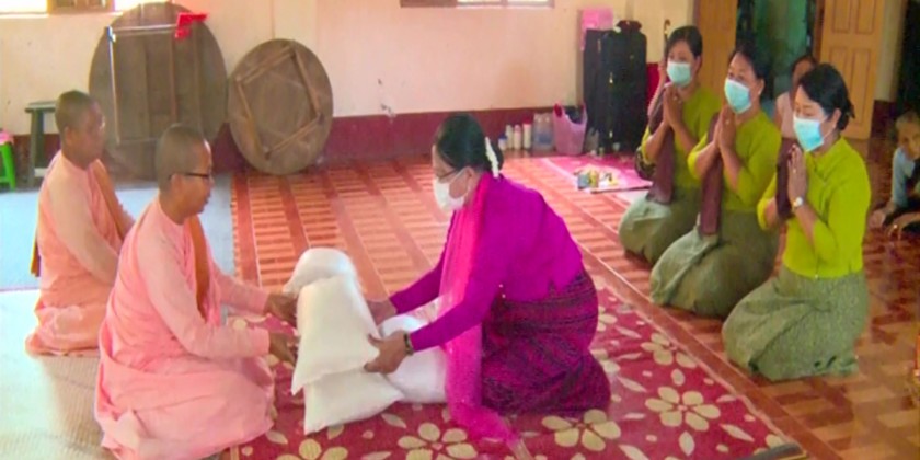 Donation of rice bags: SAC member donated rice bags to nunneries in ...