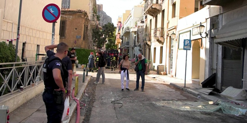 Six missing after building collapses in historic Athens district ...