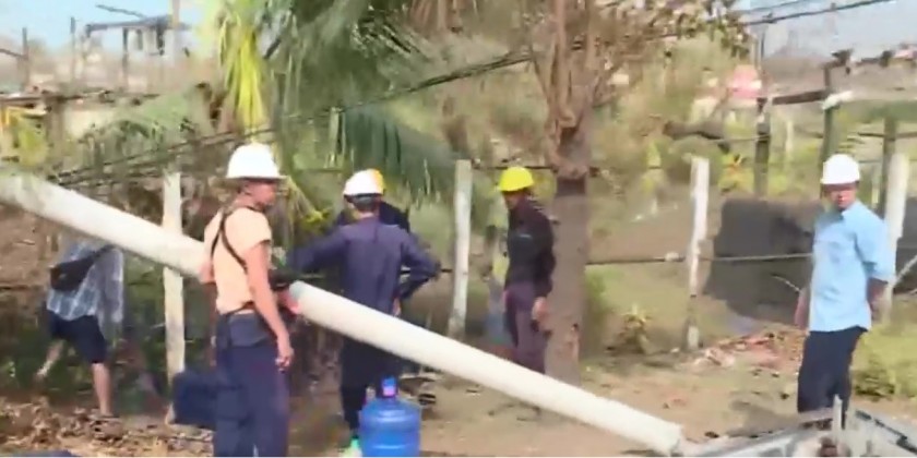 Efforts for rehabilitation : The repairing of telecom posts competed 99 ...