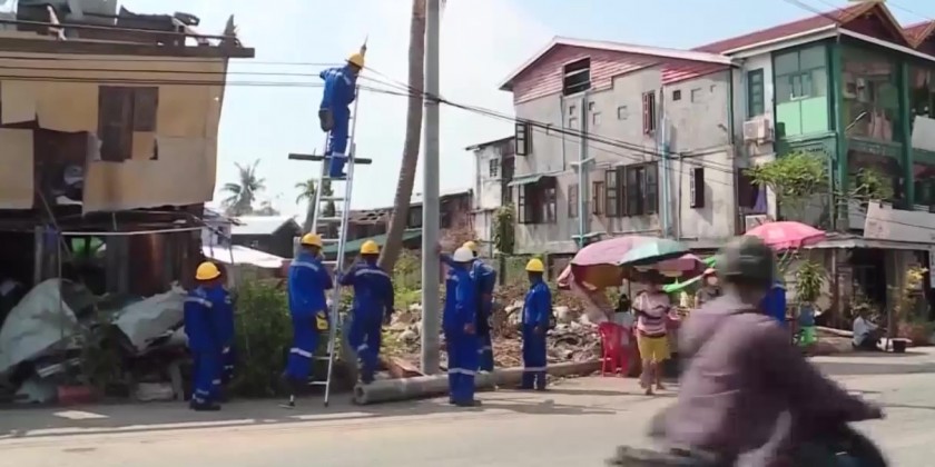 Efforts for rehabilitation : The repairing of telecom posts competed 99 ...
