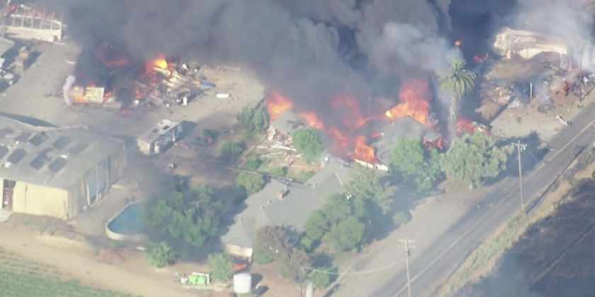 Fire breaks out after multiple explosions at California fireworks ...