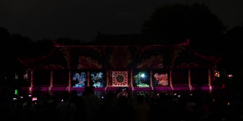 Temple of literature comes alive at night with 3D projection mapping ...