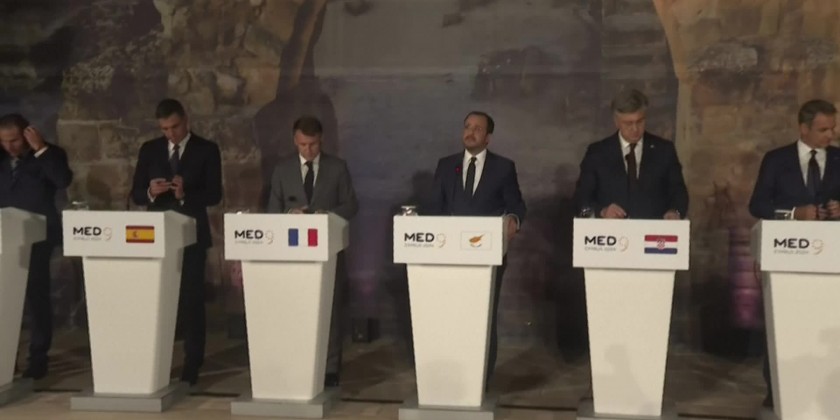 Southern EU leaders hold press conference at close of MED9 summit ...