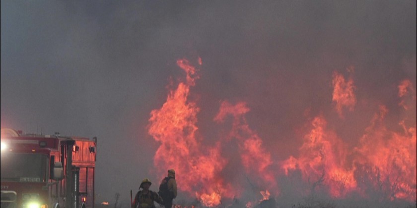 Mass evacuations after explosive new fire erupts near Los Angeles ...