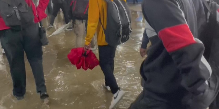 Flooded subway stations, streets in New York after heavy rains ...