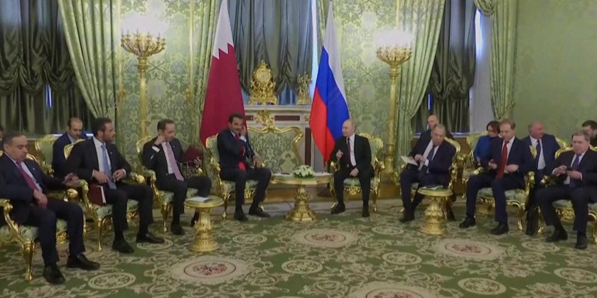 Vladimir Putin meets the Emir of Qatar in Moscow | Myanmar International TV