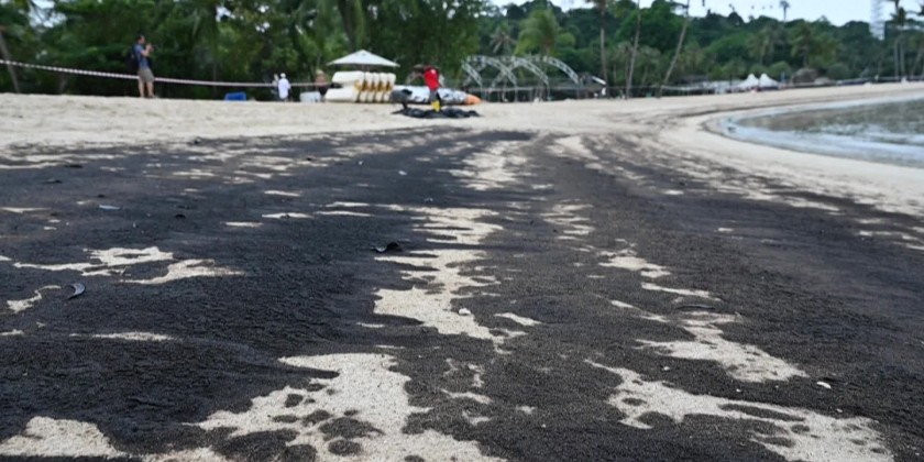 Singapore's Sentosa island beaches closed due to oil spill | Myanmar ...