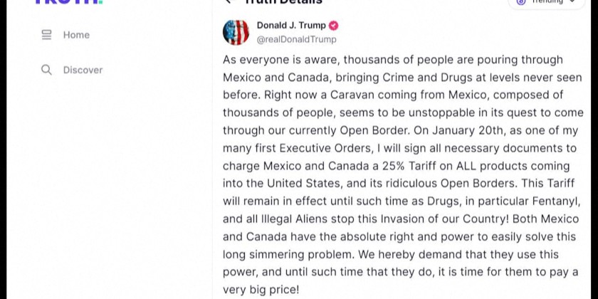 Trump promises 25% tariff on products from Mexico, Canada | Myanmar ...